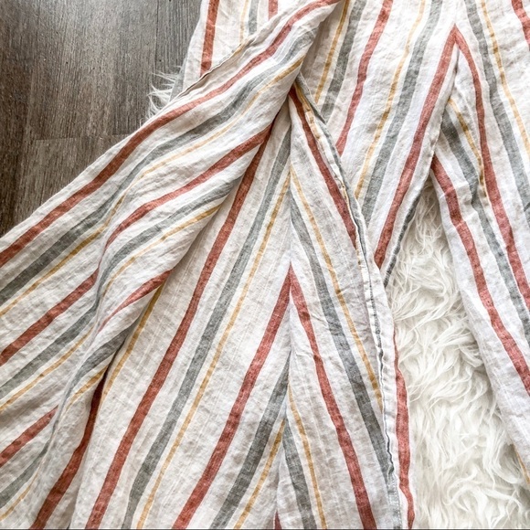 Vince Camuto Linen Split Leg Wrap Waist Tie Pants - Picture 3 of 8